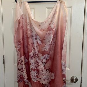 Floral Silk Wrap/Scarf in Blush Pink